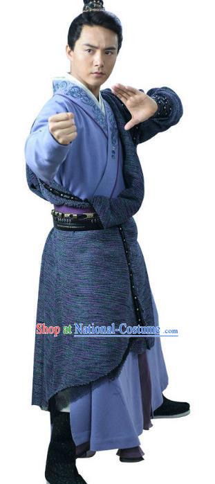 Ancient Chinese Song Dynasty Kawaler Swordsman Embroidered Replica Costume for Men