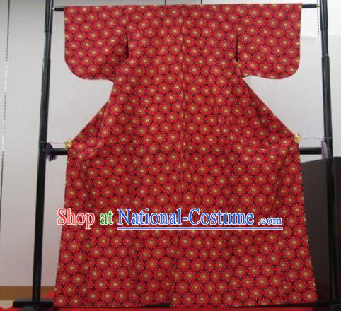 Japan Ancient Palace Red Furisode Kimonos Traditional Yukata Dress Formal Costume for Women