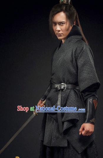 Ancient Chinese Song Dynasty Swordsman Son of Yueh Fei Replica Costume for Men