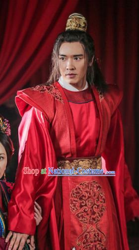 Ancient Chinese Song Dynasty General Swordsman Son of Yueh Fei Wedding Replica Costume for Men