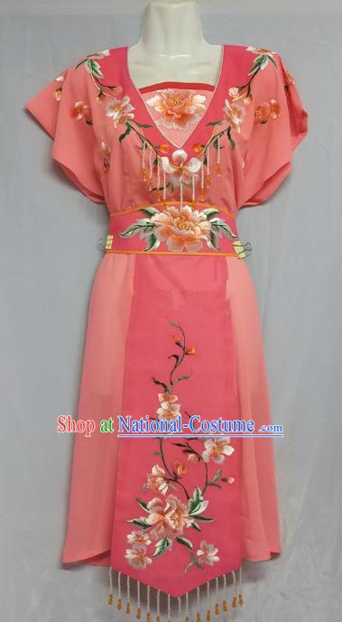 China Traditional Beijing Opera Maidservants Costume Chinese Peking Opera Maid Watermelon Red Dress