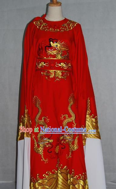 China Traditional Beijing Opera Niche Red Dragon Robe Chinese Peking Opera Number One Scholar Scholar Costume