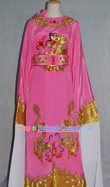 China Traditional Beijing Opera Niche Pink Dragon Robe Chinese Peking Opera Number One Scholar Scholar Costume