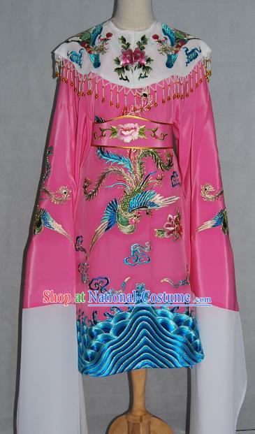 China Traditional Beijing Opera Actress Pink Costume Chinese Peking Opera Embroidered Dress