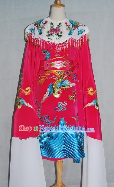 China Traditional Beijing Opera Actress Rosy Costume Chinese Peking Opera Embroidered Dress