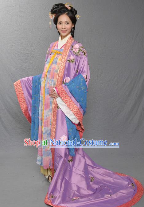 Chinese Song Dynasty Imperial Consort De of Zhao Yun Embroidered Dress Ancient Palace Replica Costume for Women