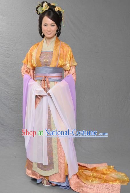 Chinese Song Dynasty Imperial Consort of Zhao Yun Embroidered Dress Ancient Palace Replica Costume for Women