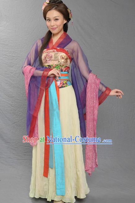 Chinese Song Dynasty Queen Embroidered Dress Ancient Palace Lady Replica Costume for Women