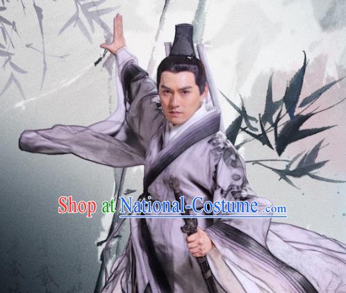 Chinese Song Dynasty Swordsman Wang Chongyang Clothing Ancient Quanzhen Taoism Originator Replica Costume for Men