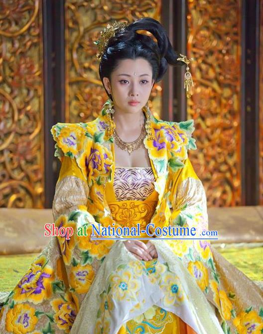 Chinese Song Dynasty Imperial Consort Embroidered Dress Ancient Lady Huarui Replica Costume for Women