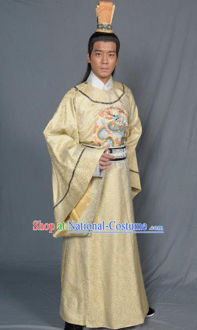 Chinese Song Dynasty Emperor Clothing Ancient Majesty Replica Costume for Men