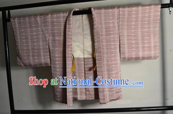 Japanese Ancient Male Kimono Costume Pink Haori Shirts Traditional Wafuku Hakama Yukata for Men