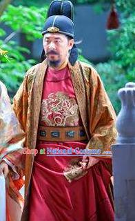 Chinese Song Dynasty Emperor Zhao Kuangyin Embroidered Clothing Ancient Imperator Replica Costume for Men