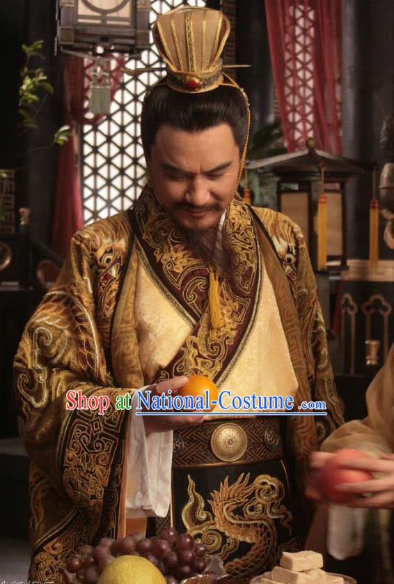 Chinese Song Dynasty Emperor Renzong Clothing Ancient Imperator Zhao Zhen Replica Costume for Men