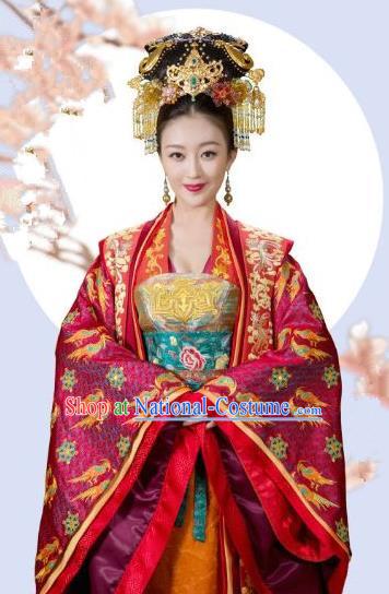 Chinese Song Dynasty Empress of Zhao Zhen Embroidered Dress Ancient Queen Replica Costume for Women