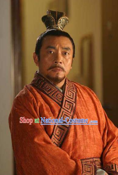 Chinese Song Dynasty Ancient Traitor Minister Qin Hui Embroidered Replica Costume for Men