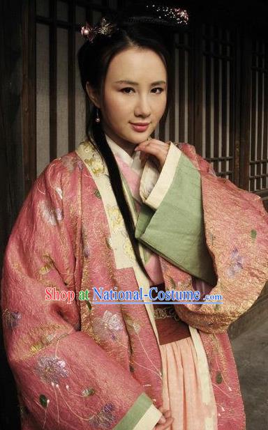 Chinese Ancient Costume Song Dynasty Novel Water Margin Character Pan Jinlian Replica Costume for Women