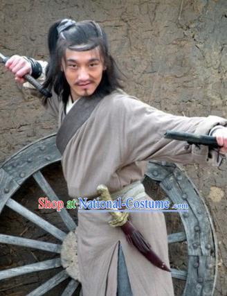 Chinese Ancient Novel Water Margin Character Shi Qian Costume Song Dynasty Mount Liang Hero Replica Costume