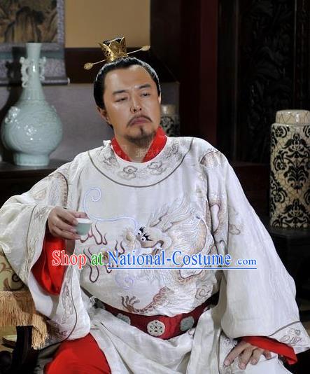 Chinese Ancient Song Dynasty Zhen Emperor Zhao Heng Replica Costume for Men