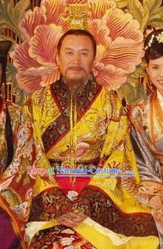 Chinese Ancient Song Dynasty Emperor Zhao Kuangyin Embroidered Replica Costume for Men