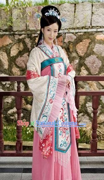 Chinese Ancient Song Dynasty Palace Princess Embroidered Replica Costume for Women