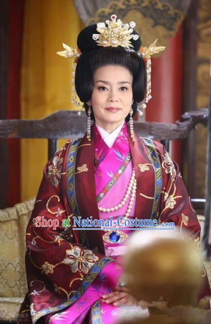 Chinese Ancient Song Dynasty Palace Empress Dowager Embroidered Replica Costume for Women