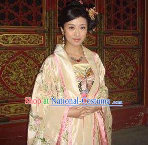 Chinese Ancient Song Dynasty Palace Imperial Consort Embroidered Replica Costume for Women