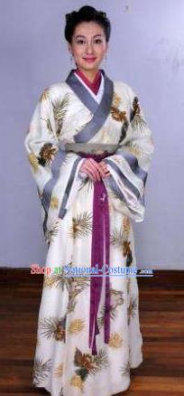 Chinese Ancient Song Dynasty Female Embroider Embroidered Replica Costume for Women