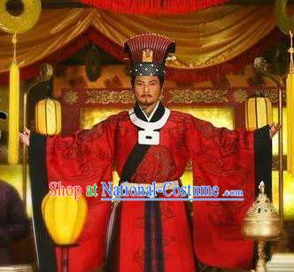 Ancient Chinese Southern Song Dynasty Emperor Zhao Gou Replica Costume Imperial Robe for Men