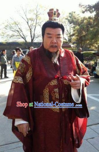 Chinese Ancient Song Dynasty Prime Minister Calligrapher Cai Jing Replica Costume for Men