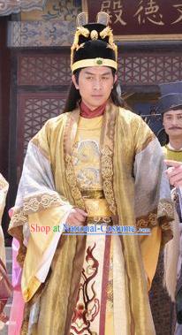 Chinese Ancient Song Dynasty Ying Emperor Zhao Shu Embroidered Replica Costume for Men