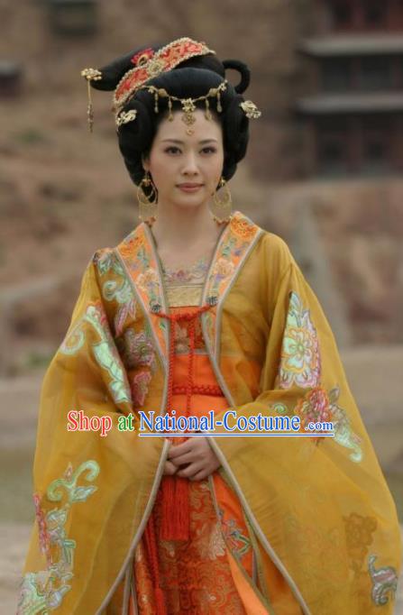 Chinese Ancient Western Xia Regime Empress Embroidered Dress Queen Replica Costume for Women