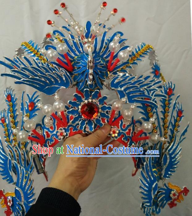 China Traditional Beijing Opera Actress Hair Accessories Chinese Peking Opera Huadan Phoenix Coronet for Women