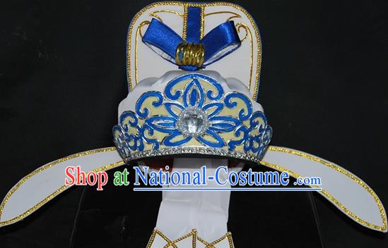 China Traditional Beijing Opera Hair Accessories Chinese Peking Opera Niche White Hats for Men