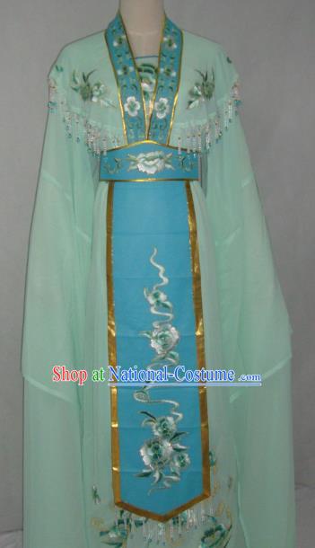 China Traditional Beijing Opera Embroidered Green Dress Chinese Peking Opera Actress Costume