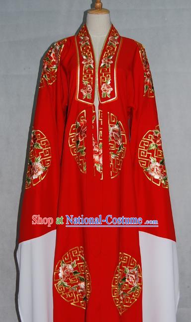 China Traditional Beijing Opera Niche Costume Embroidered Red Cape Chinese Peking Opera Scholar Clothing for Adults