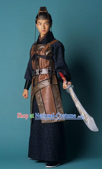 Ancient Chinese Song Dynasty Swordsman Imperial Bodyguard Replica Costume for Men