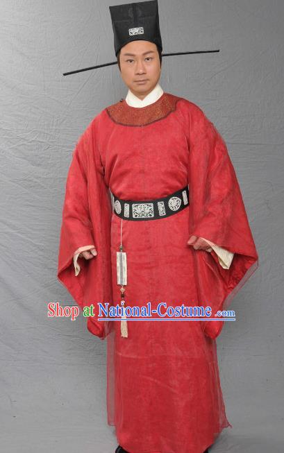 Ancient Chinese Song Dynasty Crown Prince Grand Preceptor Yu Jing Replica Costume for Men