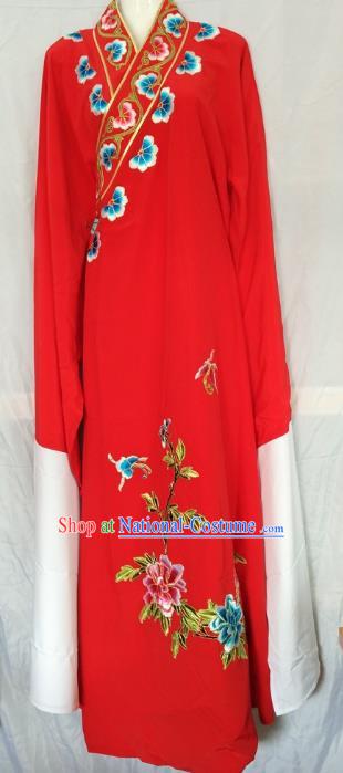 China Beijing Opera Niche Embroidered Red Robe Chinese Traditional Peking Opera Scholar Costume for Adults