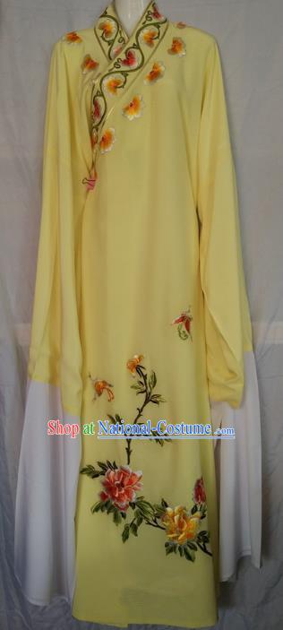 China Beijing Opera Niche Embroidered Yellow Robe Chinese Traditional Peking Opera Scholar Costume for Adults