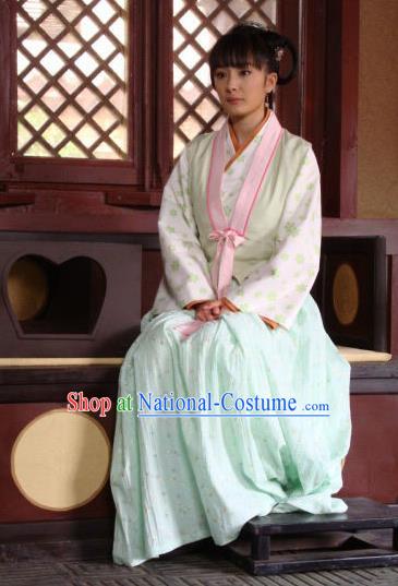 Chinese Traditional Tang Dynasty Young Lady Maidservants Replica Costume for Women