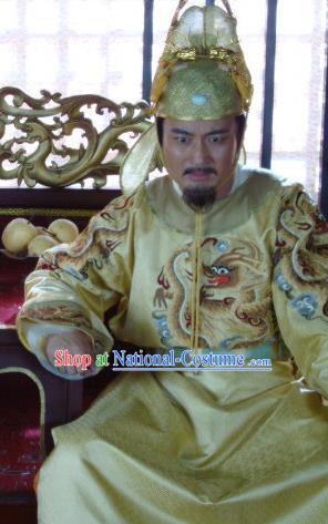 Traditional Chinese Tang Dynasty Emperor Li Zhi Hanfu Costume for Men