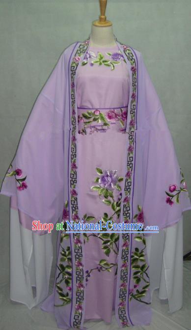 China Beijing Opera Niche Embroidered Peony Purple Clothing Chinese Traditional Peking Opera Scholar Costume for Adults