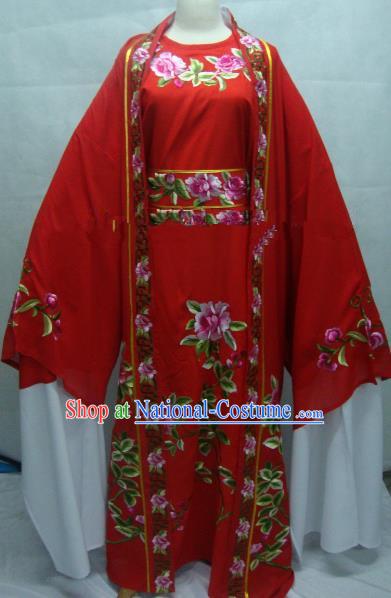 China Beijing Opera Niche Embroidered Peony Red Clothing Chinese Traditional Peking Opera Scholar Costume for Adults