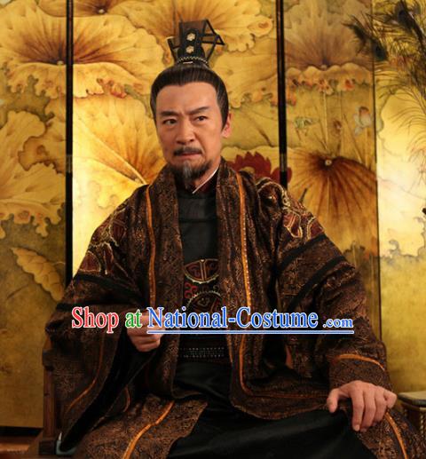 Traditional Chinese Tang Dynasty Chancellor Wu Sansi Hanfu Costume for Men