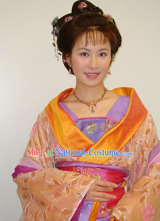 Chinese Traditional Tang Dynasty Novel Romance of the West Chamber Cui Yingying Dress Replica Costume for Women