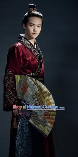 Traditional Chinese Tang Dynasty Swordsman Nobility Childe Wang Yuanfang Replica Costume for Men