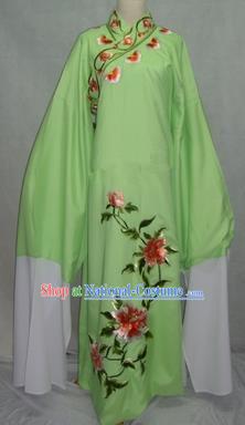 China Beijing Opera Lang Scholar Niche Costume Green Embroidered Peony Robe for Adults