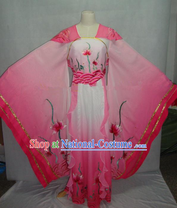 Traditional China Beijing Opera Pink Dress Chinese Peking Opera Diva Embroidered Costume