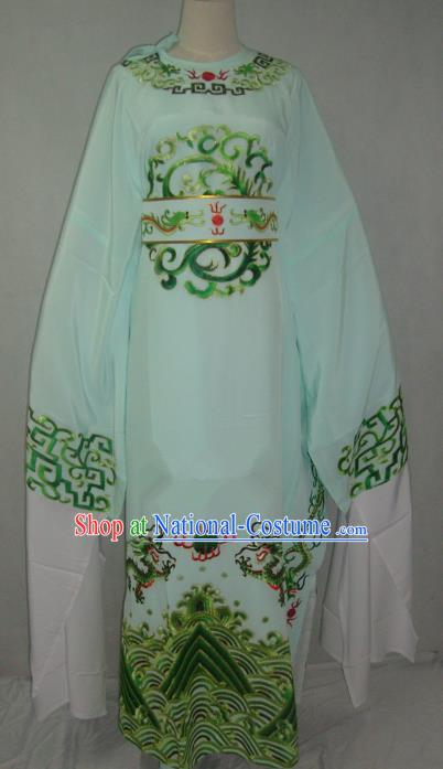 Traditional Chinese Beijing Opera Niche Costume Beijing Opera Embroidered Green Robe for Adults